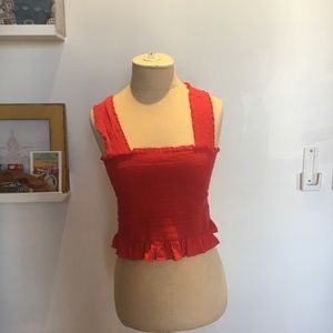 Urban Outfitters Ecoté Red Ruched Top
